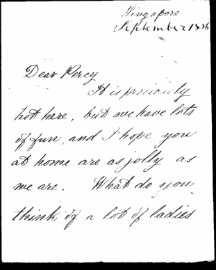 Henry Alabaster letter to Percy Criddle