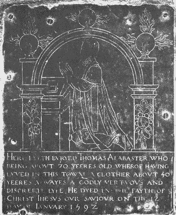 Brass to Thomas Alabaster in Hadleigh Church