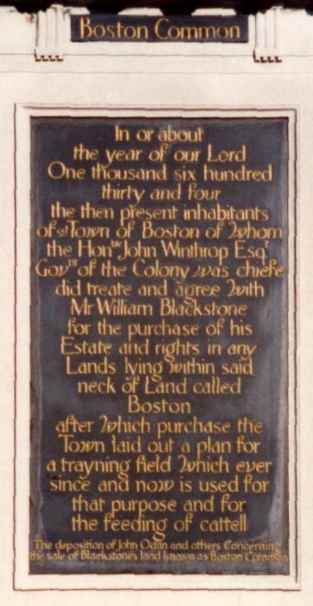 Inscription, Boston Common