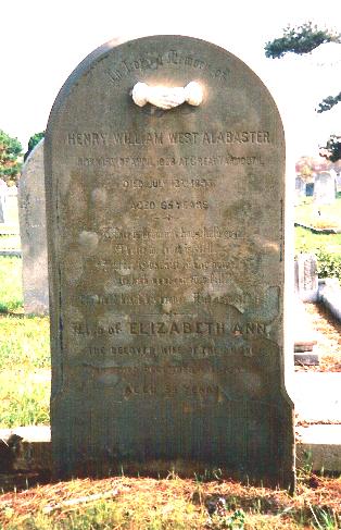 Henry William West Alabaster, grave